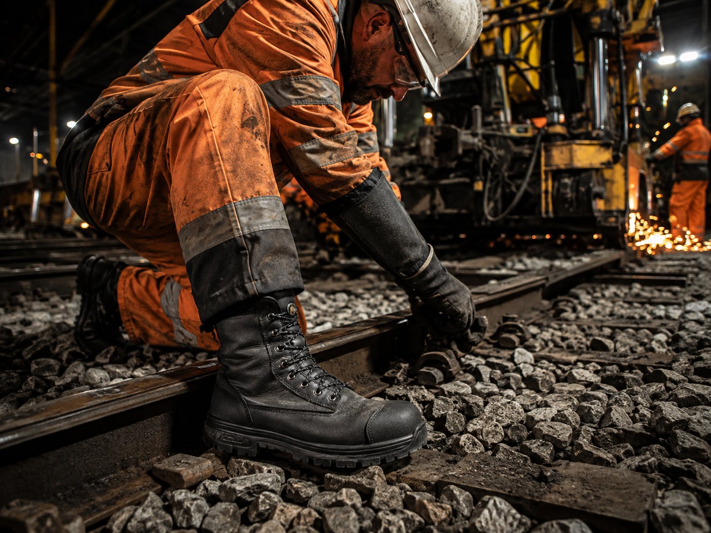 Operación ferroviaria de mantenimiento sobre balastro
